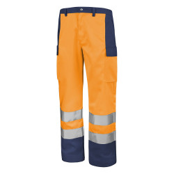 pantalon travail orange fluo