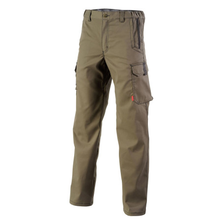 Pantalon professionnel stretch sans poches genoux Chinook Lafont Collection Stone marron havane