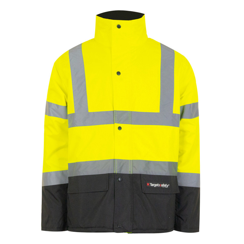 Parka imperméable haute visibilité pour l'hiver jaune fluo