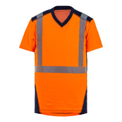 T shirt de signalisation haute visibilité T2S orange fluo JAKARTA