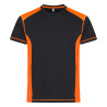 t shirt travail noir orange