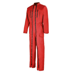 Combinaison de travail sans métal Adolphe Lafont double zip rouge