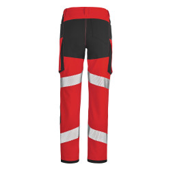 pantalon travail rouge fluo