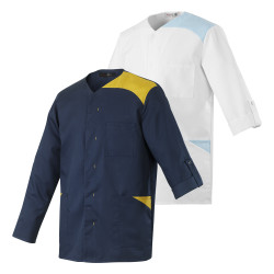 Tunique médicale ML homme FLAVIEN bleu jaune