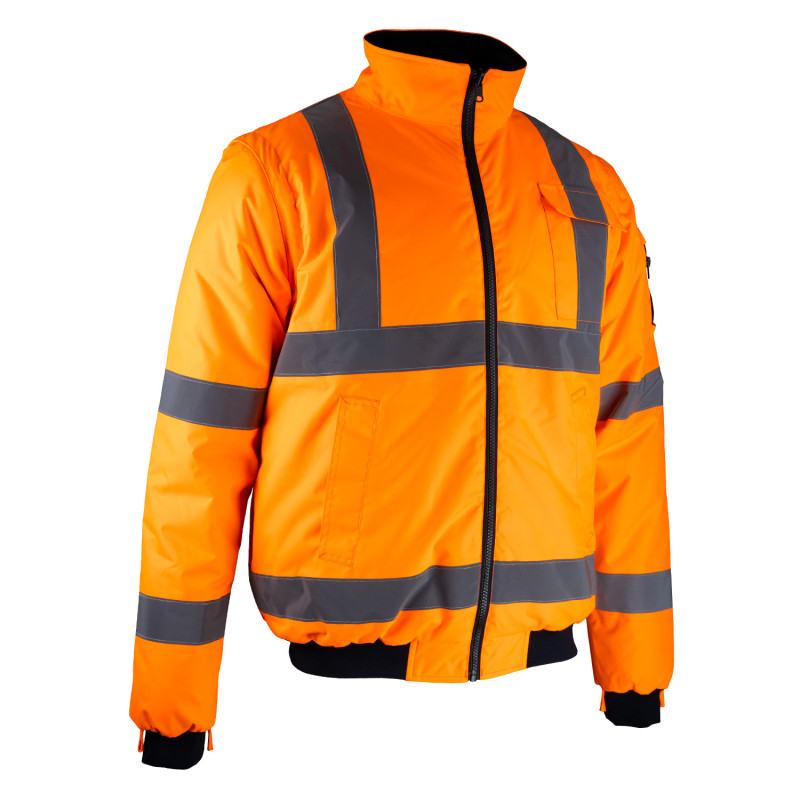 Blouson orange haute visibilité avec manches amovibles