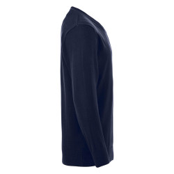 Pull professionnel homme 100% coton Clique bleu marine - vue de côté