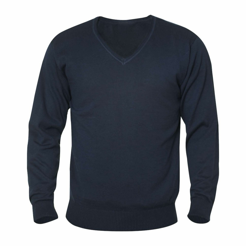 Pull de Travail homme 100% coton Clique ASTON bleu marine