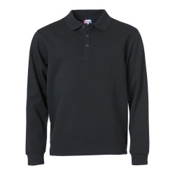 Sweat professionnel noir avec col polo pas cher Clique BASIC