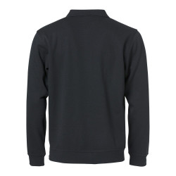 Sweatshirt de travail noir avec col polo pas cher Clique BASIC