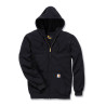 Sweat professionnel à capuche Carhartt noir K122 HOODED ZIP FRONT SWEATSHIRT