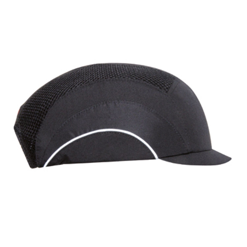 Casquette anti-heurt noire JSP HARDCAP A1+ avec visière réduite 2,5 cm