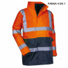 parka haute visibilité 4 en 1 orange LMA PREVENTION