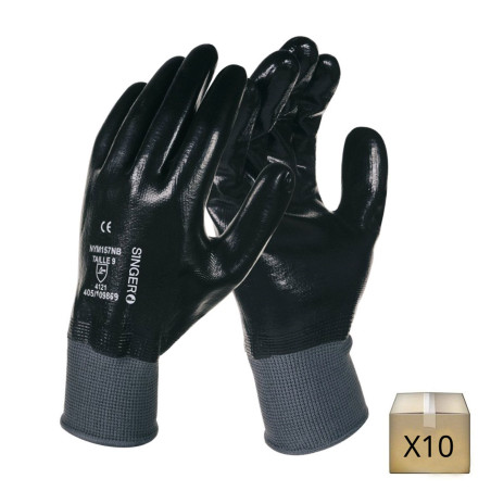 Gants de protection sans latex - Lot de 10 gants - Tabliers et protections  - 10 Doigts